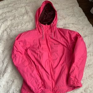 Columbia pink raincoat